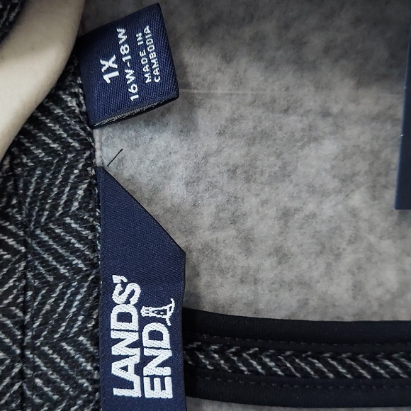 Land's End Sweater Blazer, Size 1X, NWT Herringbone Pattern - Picture 4 of 7